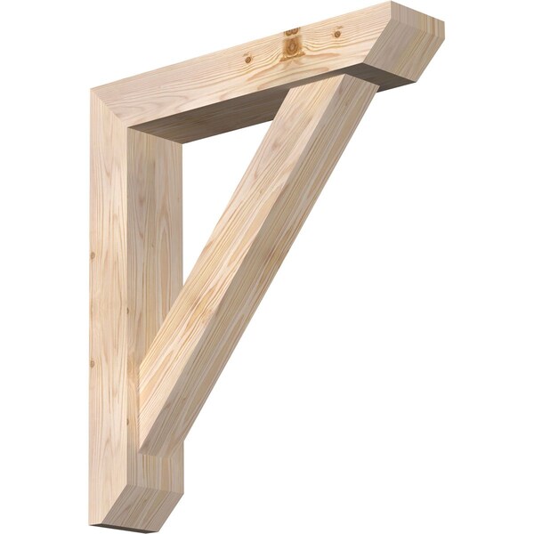 Ekena Millwork Traditional Slat Smooth Bracket w/ Offset Brace, Douglas Fir, 5 1/2"W x 26"D x 30"H BKT0604X26X30TRA06SDF - main